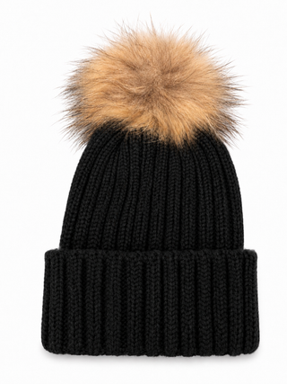 Hat Beanie Bobble -Black