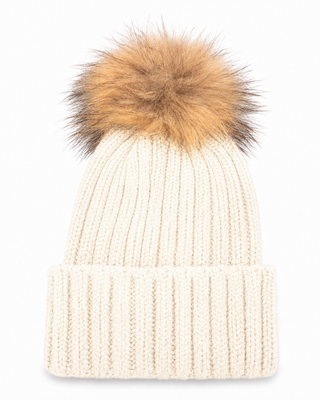 Hat Beanie Bobble -Cream