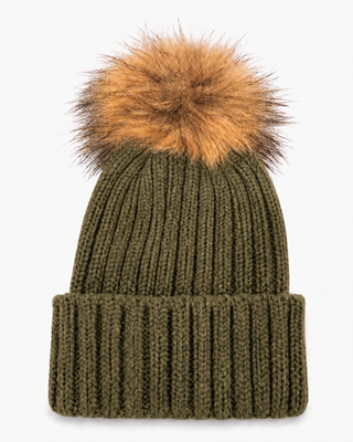 Hat Beanie Bobble -Khaki