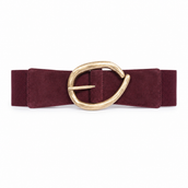 Squoval Elasticated Belt - Burgundy