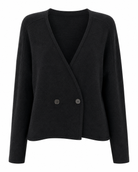 Luna Wrap Knit Cardigan- black