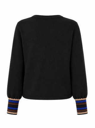 Elsa Contrast Cuff Cardigan- Derhy