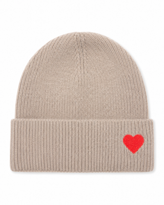AMI Beanie Hat Heart-Beige