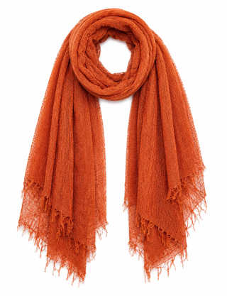 Pam lightweight crinkle scarf - Orange