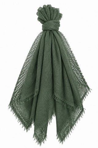 Pam lightweight crinkle scarf - Olive green