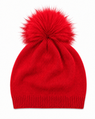 Klara slouchy hat bobble - red