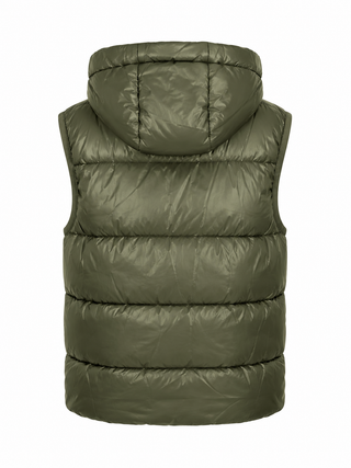 Harper Padded Hooded Gilet- Khaki