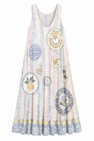 Mediterranean Pastel Lace Dress