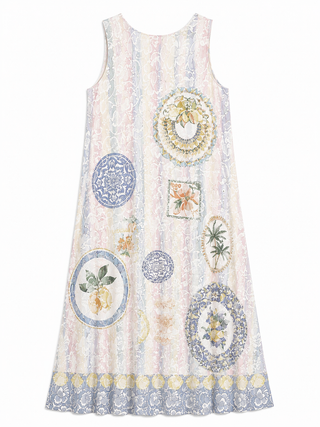 Mediterranean Pastel Lace Dress