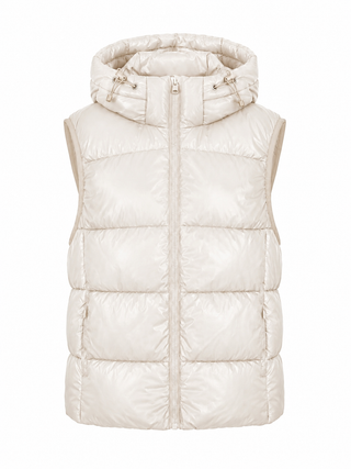 Harper Padded Hooded Gilet- Cream