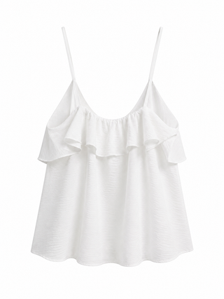 Juliette Frill Cami -White