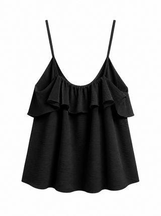 Juliette Frill Cami - Black