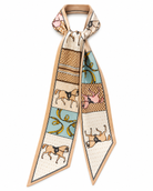Silk Neck Scarf -  Beige