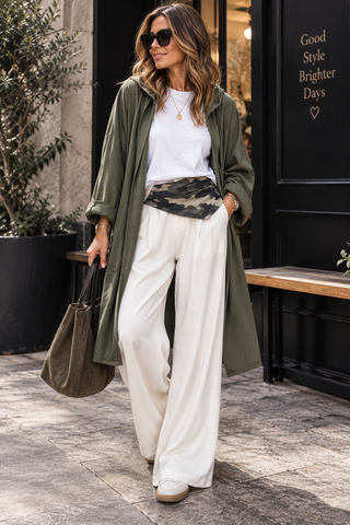 Sorrento Hooded Cardi - Khaki