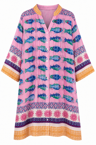 Amalfi Fish Print Cotton Dress
