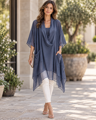 Suki Drape Tunic -Navy