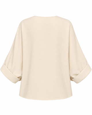 Virelle Brooch Knit Top - Cream