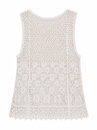 Roux Crochet Vest Top - Beige