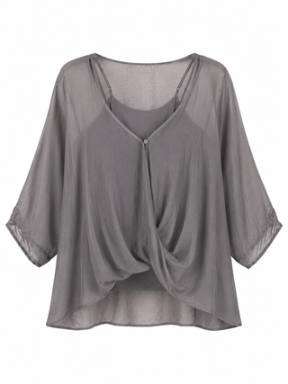 Leonie  Blouse - Beige/Grey