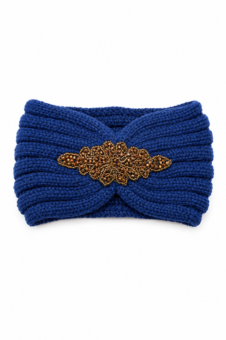 Diamanté Headband - Royal Blue-Gold