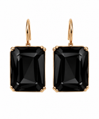 Ella Square Large Hoop -Black