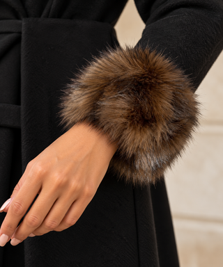 Cleo Faux Fur Arm Cuffs – Brown