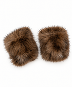 Cleo Faux Fur Arm Cuffs – Brown