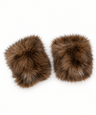 Cleo Faux Fur Arm Cuffs – Brown