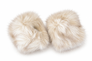 Cleo Faux Fur Arm Cuffs – Cream