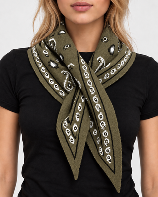 Paisley Bandana Scarf- Khaki