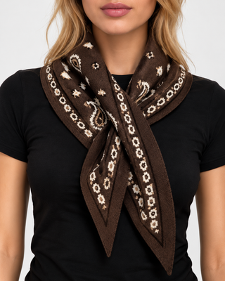 Paisley Bandana Scarf- Brown
