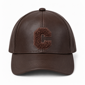 “C” Baseball Cap Faux Leather - Brown