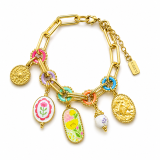 Bracelet Porcelain Charm Multi