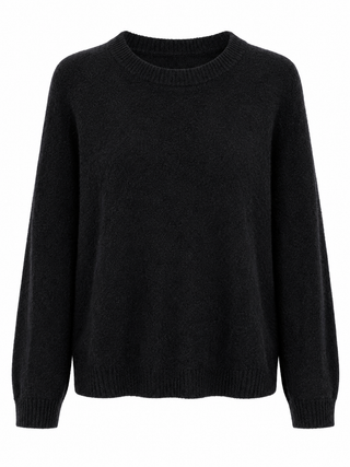 Alina Alpaca Knit Jumper-  Black