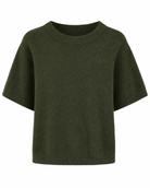 Ariana Short Sleeve Alpaca Knit - Khaki