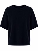 Ariana Short Sleeve Alpaca Knit - Navy