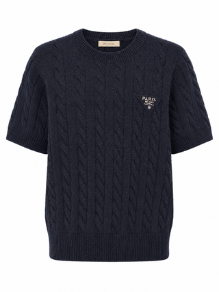 Colette Short Sleeve Knit - Navy