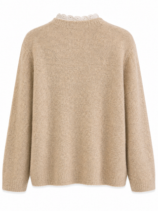 Lottie Lace Trim Twinset - Beige