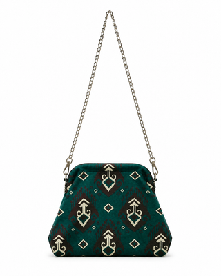 Geometric Clutch /Strap Bag -Green