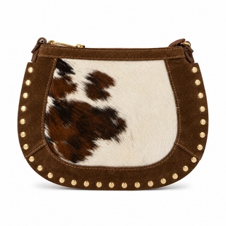 Suki Brown Cow Print Genuine Leather