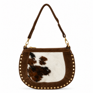 Suki Brown Cow Print Genuine Leather
