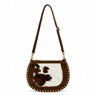 Suki Brown Cow Print Genuine Leather