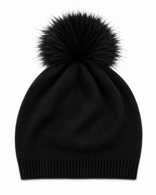Klara Slouchy Hat Bobble-Black