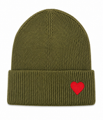 AMI Beanie Hat Heart-khaki
