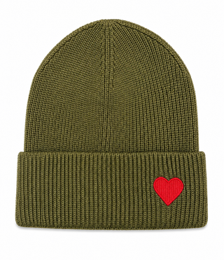 AMI Beanie Hat Heart-khaki