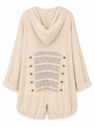 Sorrento Hooded Cotton Throw-On/ Cream