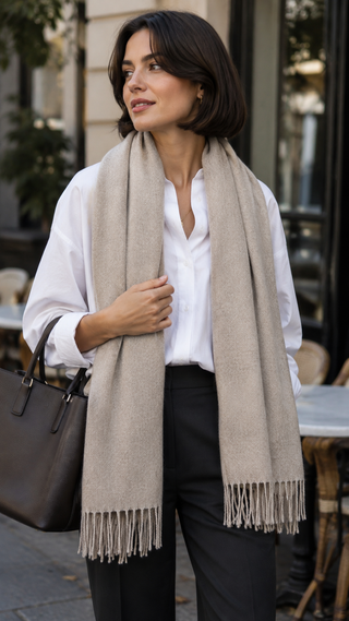 Serena Scarf beige / brown Reversible