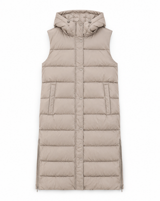 Tia Gilet Long -Beige