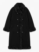 Benny Reversible Afghan-Style Faux Shearling Coat - Black