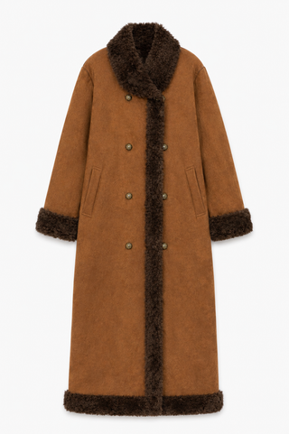 Benny Reversible Afghan-Style Faux Shearling Coat - Brown